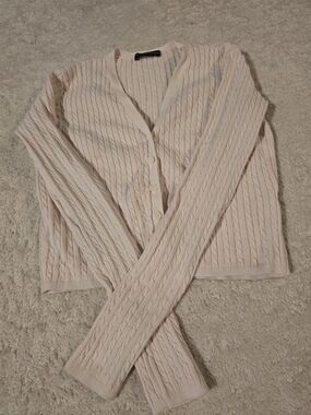 Brandy Melville Light Pink Zoe Cable Knit Cardigan MH560V
